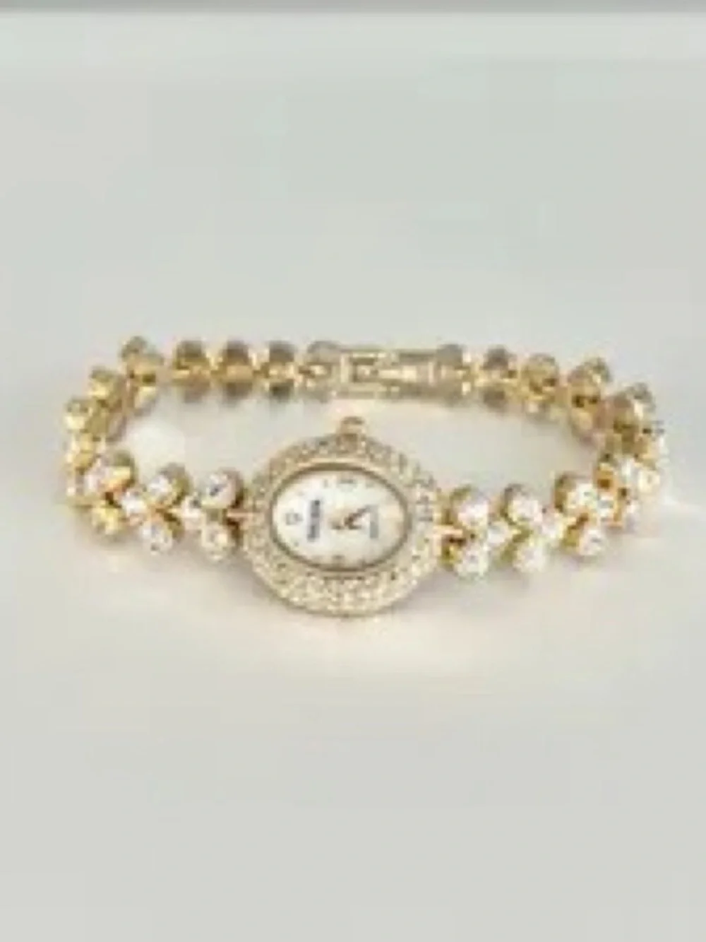 Gold-Tone Crystal Bracelet Watch for Women